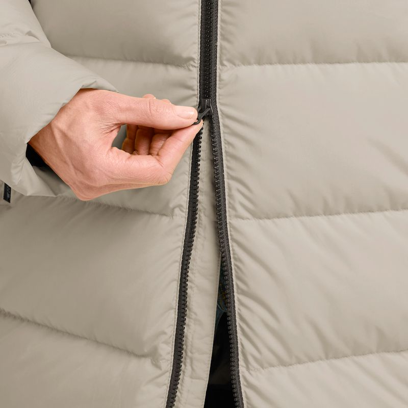 Moteriškas pūstas paltas Jack Wolfskin Frozen Palace pale sand 8