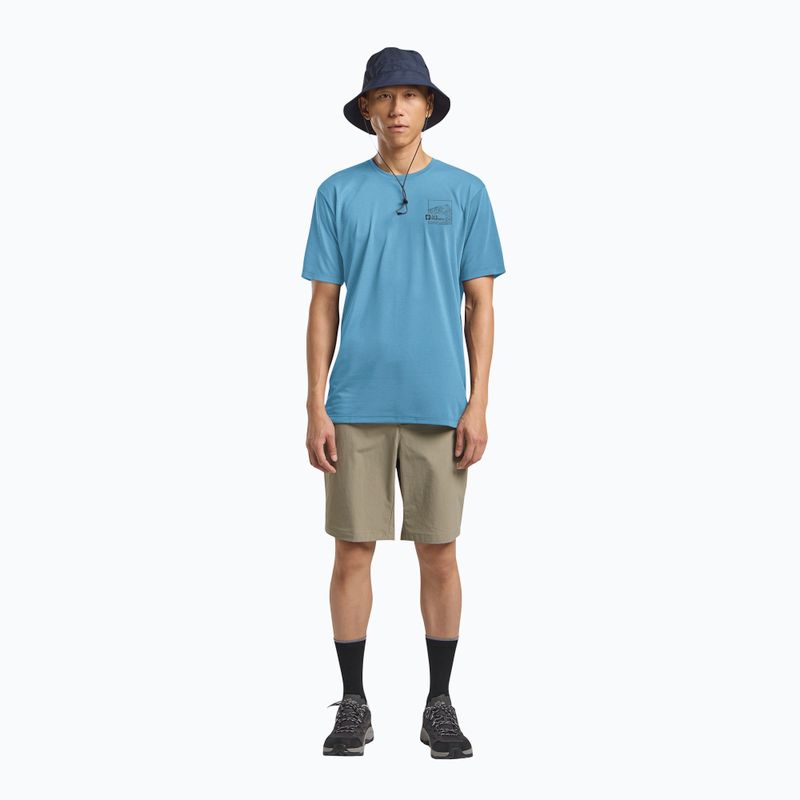 Vyriški marškinėliai Jack Wolfskin Vonnan Graphic peak trail sky blue 2