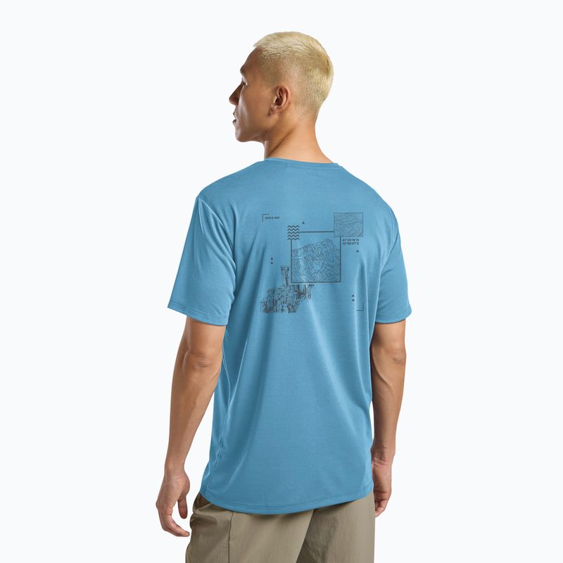 Vyriški marškinėliai Jack Wolfskin Vonnan Graphic peak trail sky blue 3