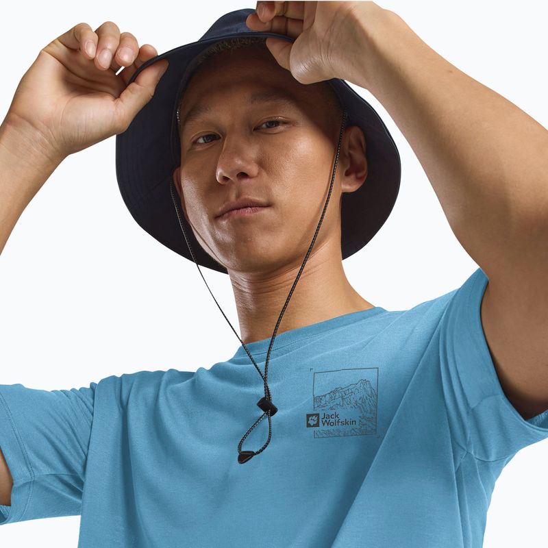 Vyriški marškinėliai Jack Wolfskin Vonnan Graphic peak trail sky blue 4