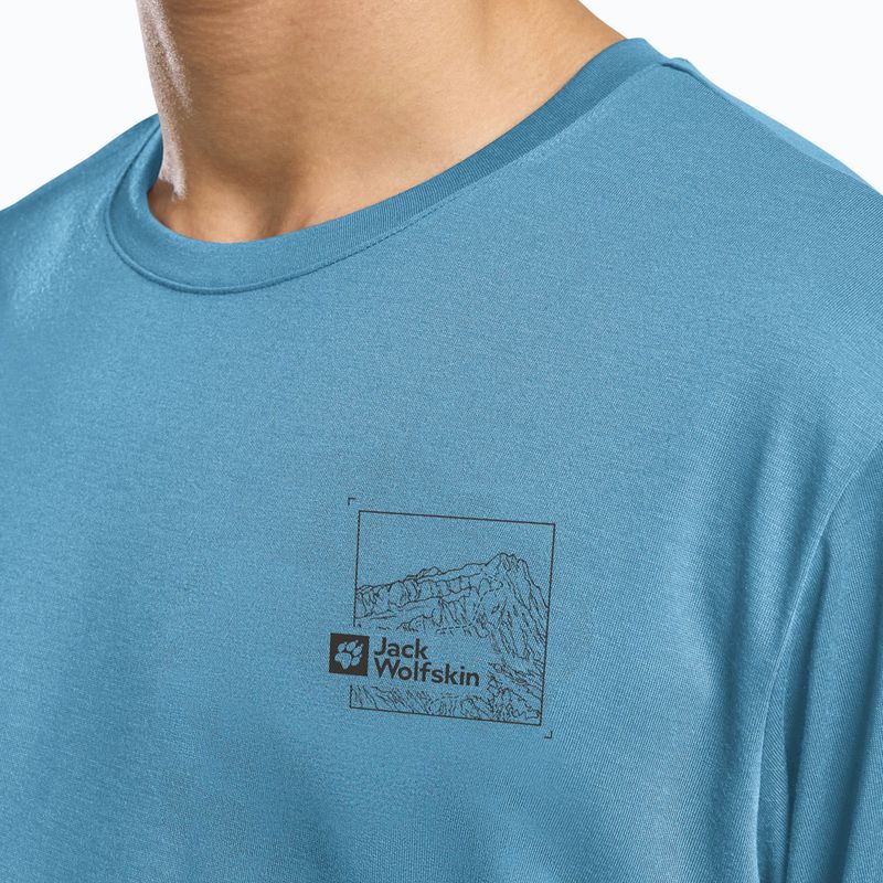 Vyriški marškinėliai Jack Wolfskin Vonnan Graphic peak trail sky blue 5