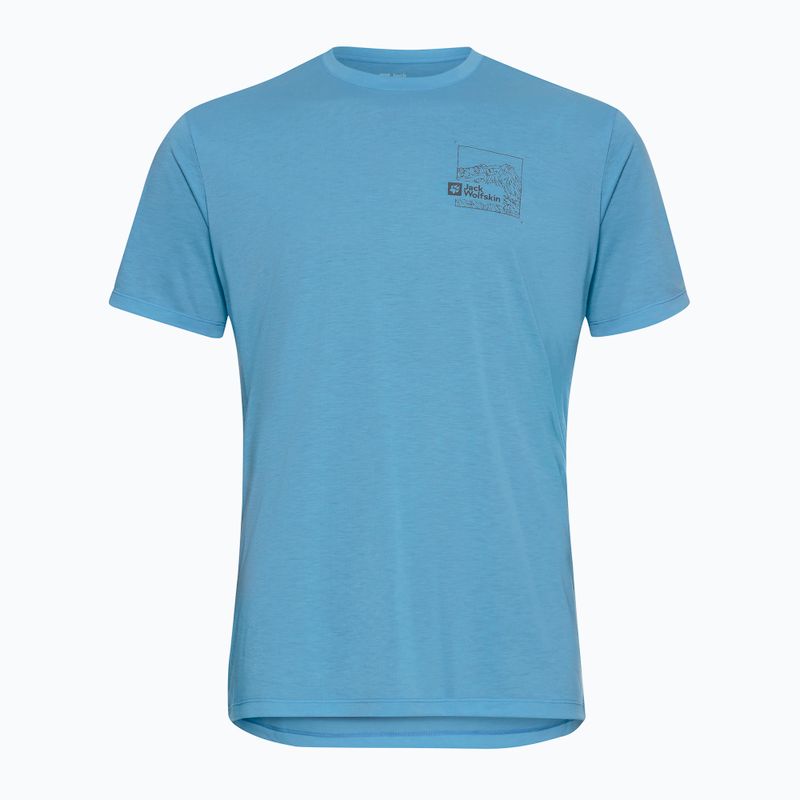 Vyriški marškinėliai Jack Wolfskin Vonnan Graphic peak trail sky blue 6