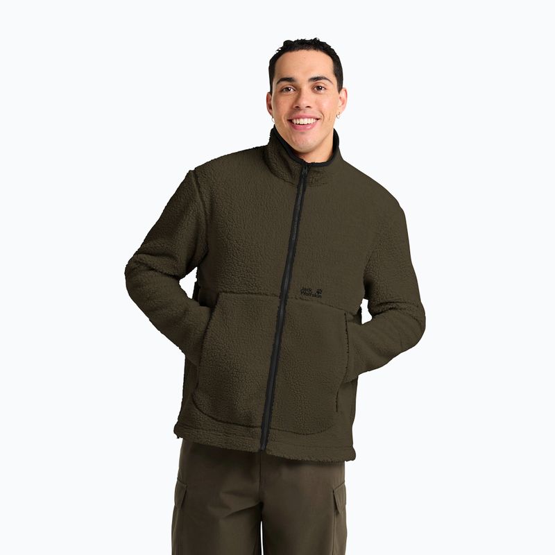 Vyriškas flisinis džemperis Jack Wolfskin Stone Lite obsidian moss