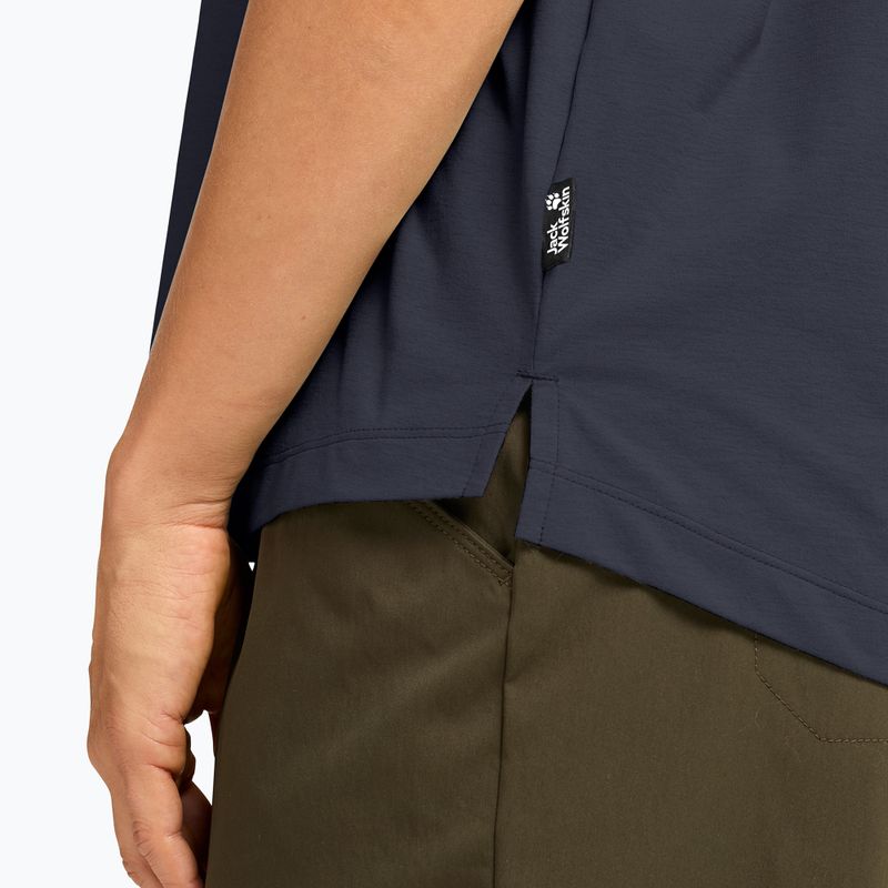 Moteriški trekingo marškinėliai Jack Wolfskin Travel T dark navy 4