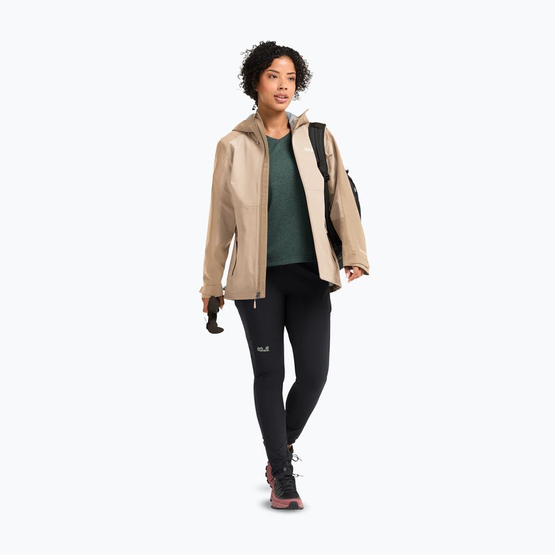 Moteriška striukė nuo lietaus Jack Wolfskin Wildbound 2L oyster 2