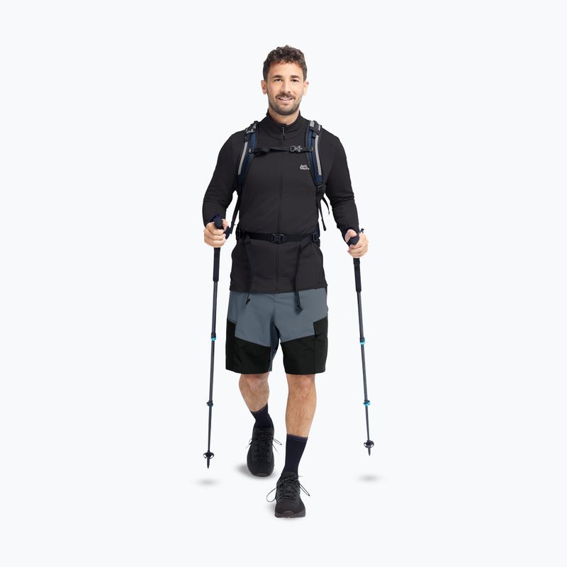 Vyriškas trekingo džemperis  Jack Wolfskin Litestride Full Zip black 2