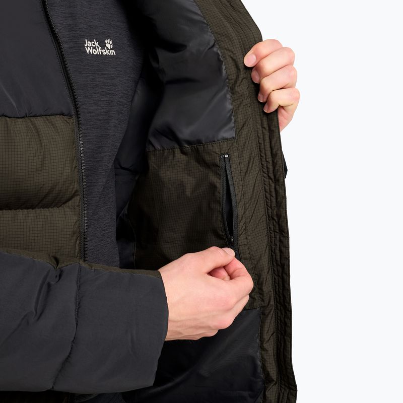 Vyriška pašiltinta striukė Jack Wolfskin Icy Hollow Hooded obsidian moss 5