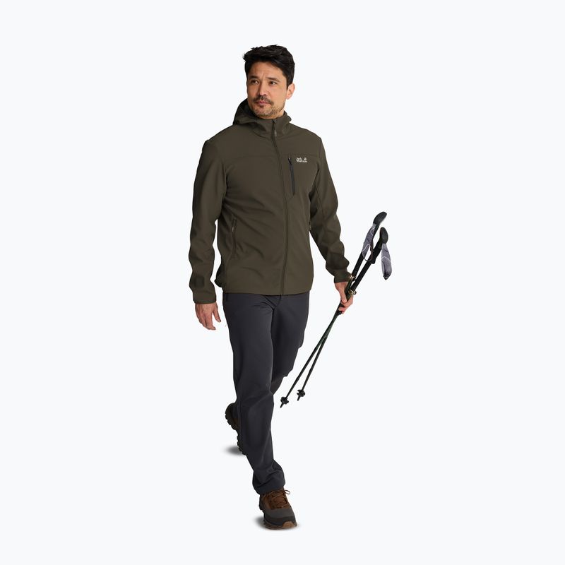 Vėjo nepraleidžianti vyriška striukė Jack Wolfskin Wild Winds Hooded obsidian moss 2