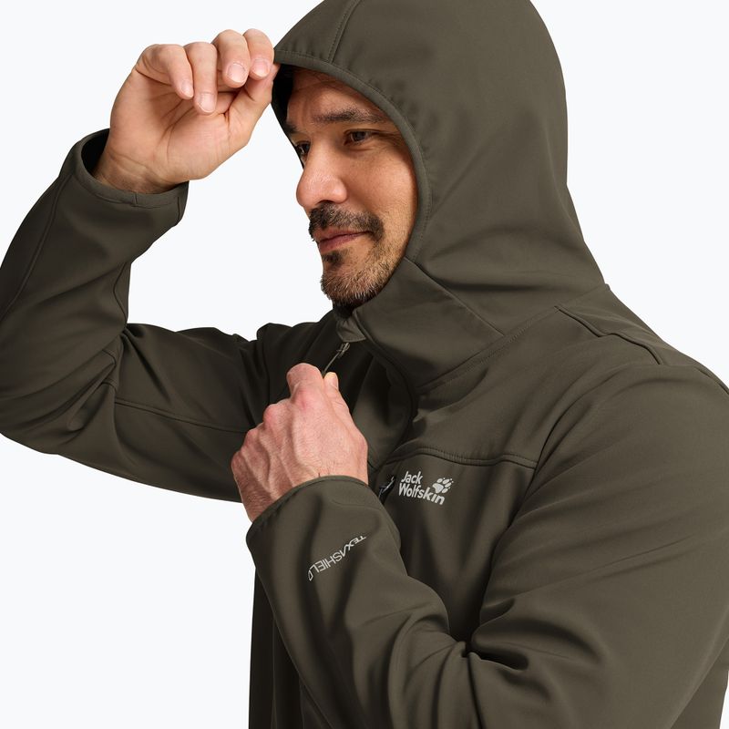 Vėjo nepraleidžianti vyriška striukė Jack Wolfskin Wild Winds Hooded obsidian moss 4