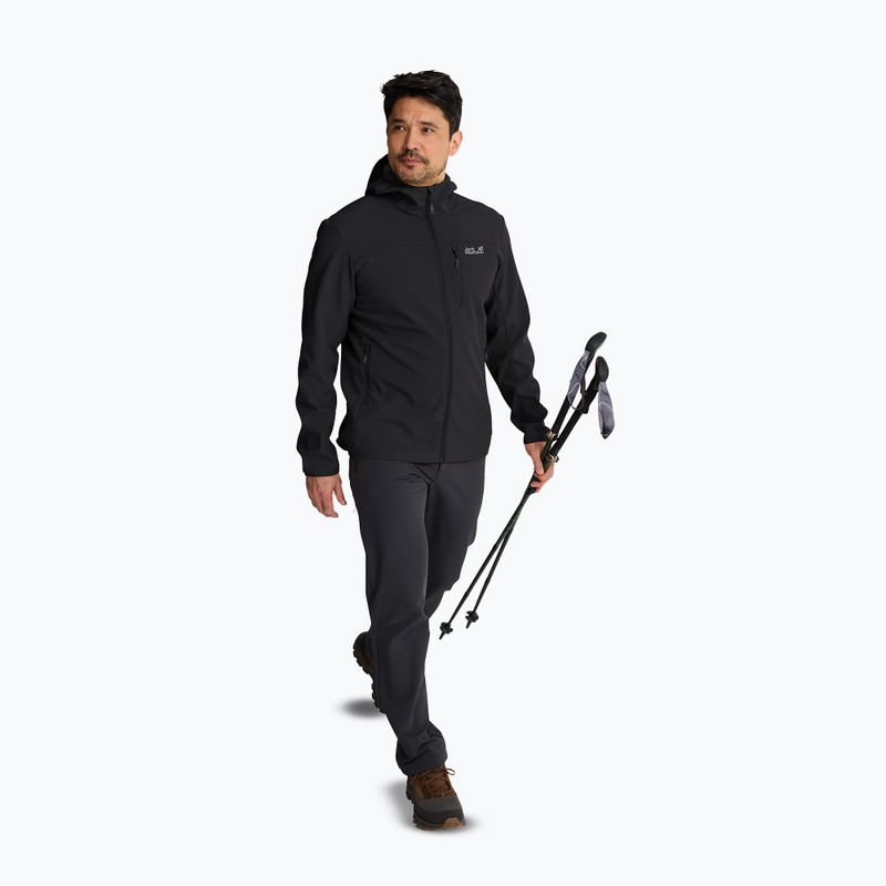 Vėjo nepraleidžianti vyriška striukė Jack Wolfskin Wild Winds Hooded black 3