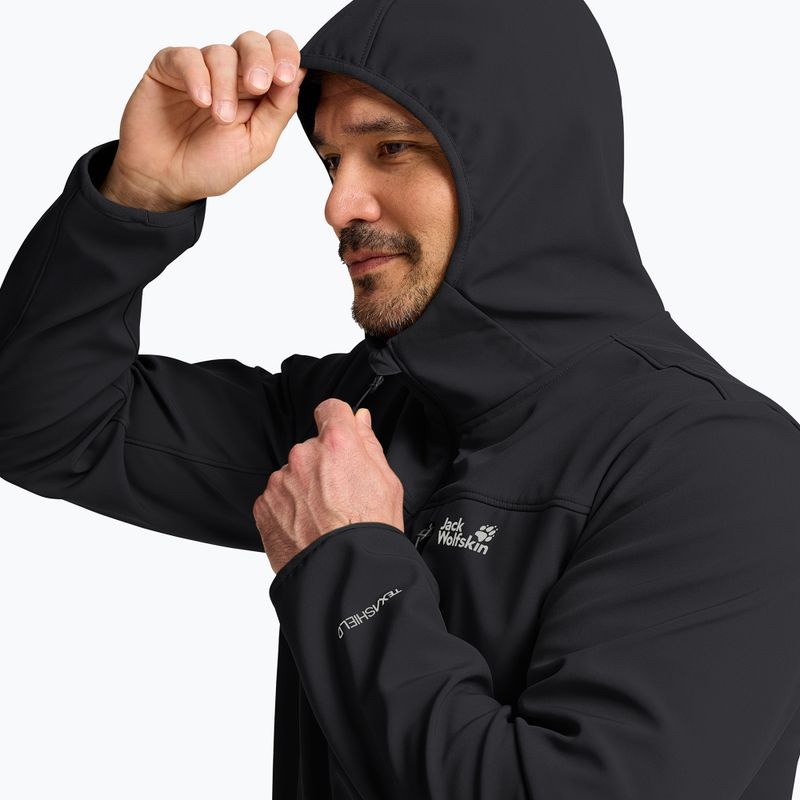 Vėjo nepraleidžianti vyriška striukė Jack Wolfskin Wild Winds Hooded black 4