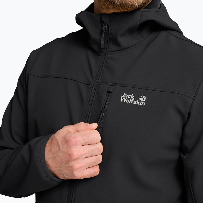Vėjo nepraleidžianti vyriška striukė Jack Wolfskin Wild Winds Hooded black 5