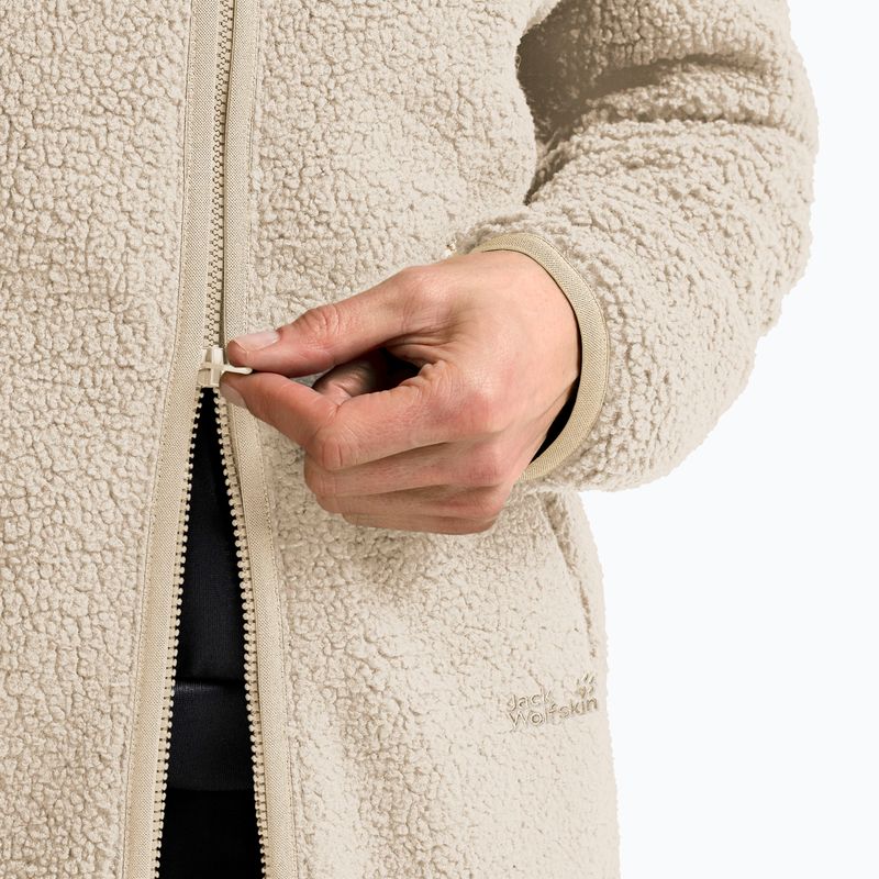 Moteriškas flisinis džemperis Jack Wolfskin High Curl Coat oyster 5