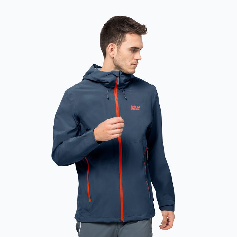 Jack Wolfskin vyriška Highest Peak 2.5L striukė nuo lietaus tamsiai mėlyna 1114961_1383