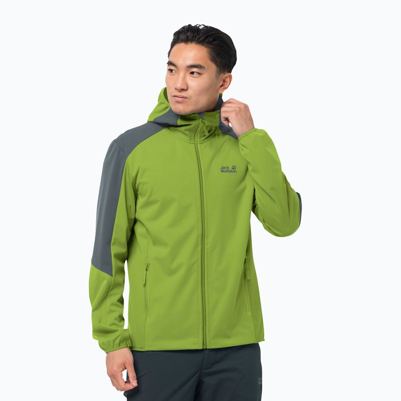 Jack Wolfskin Go Hike vyriška softshell striukė žalia 1306921_4073