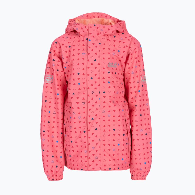 Jack Wolfskin vaikiška striukė nuo lietaus Tucan Dotted pink 1608891_7669