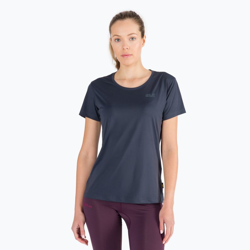 Jack Wolfskin moteriški trekingo marškinėliai Tech dark grey 1807121_1389