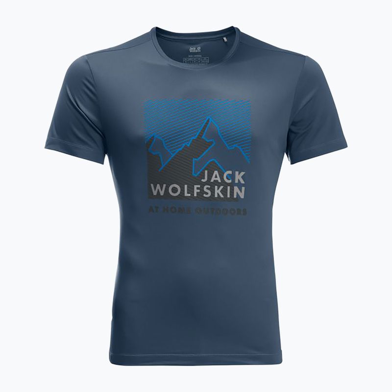 Jack Wolfskin Peak Graphic vyriški trekingo marškinėliai mėlyni 1807182_1383