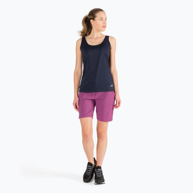 Jack Wolfskin moteriški trekingo marškinėliai Pack & Go Tank navy blue 1807282_1010 2