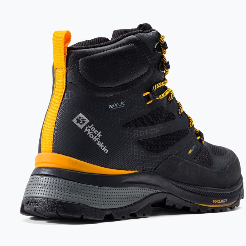 Jack Wolfskin vyriški Force Striker Texapore Mid trekingo batai black/burly yellow xt 4038823 8
