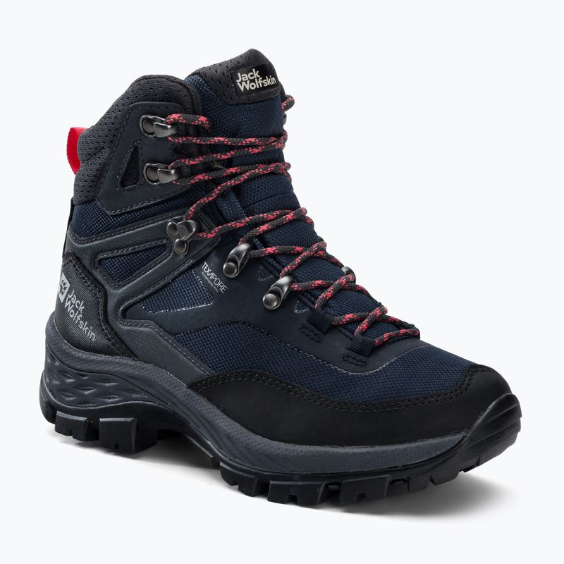 Jack Wolfskin moteriški trekingo batai Rebellion Guide Texapore Mid black-blue 4053801