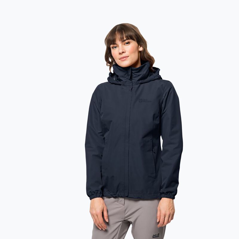 Jack Wolfskin moteriška striukė nuo lietaus Stormy Point 2L, tamsiai mėlyna 1111202