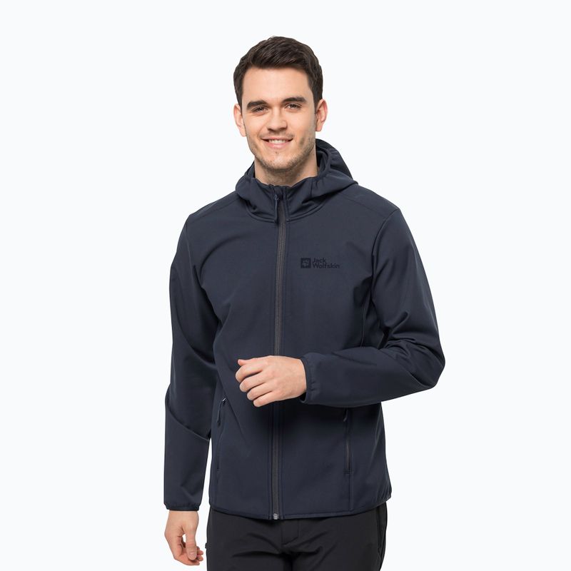 Jack Wolfskin vyriška softshell striukė Bornberg Hoody navy blue 1307471_1010