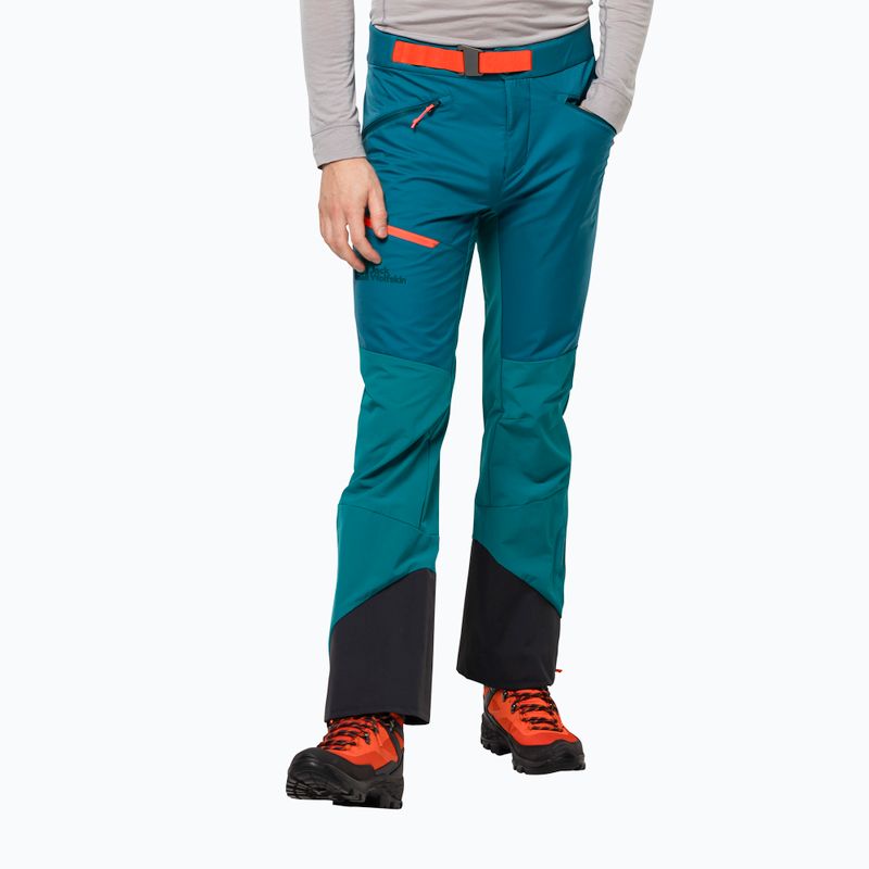 Jack Wolfskin vyriškos mėlynai žalios slidinėjimo kelnės Alpspitze 1507511