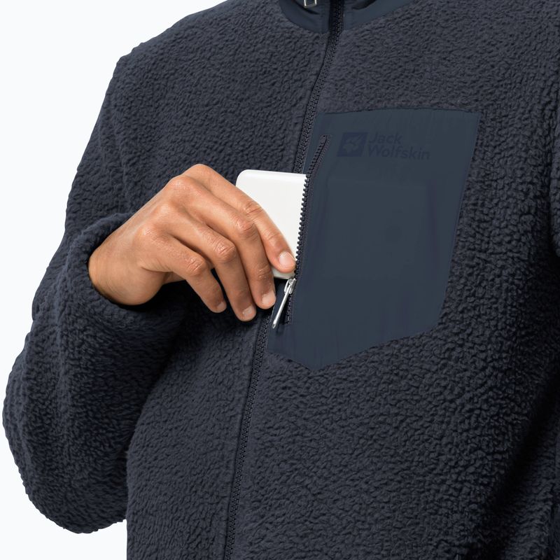 Jack Wolfskin vyriški vilnoniai marškinėliai Kingsway tamsiai mėlyni 1709002 4
