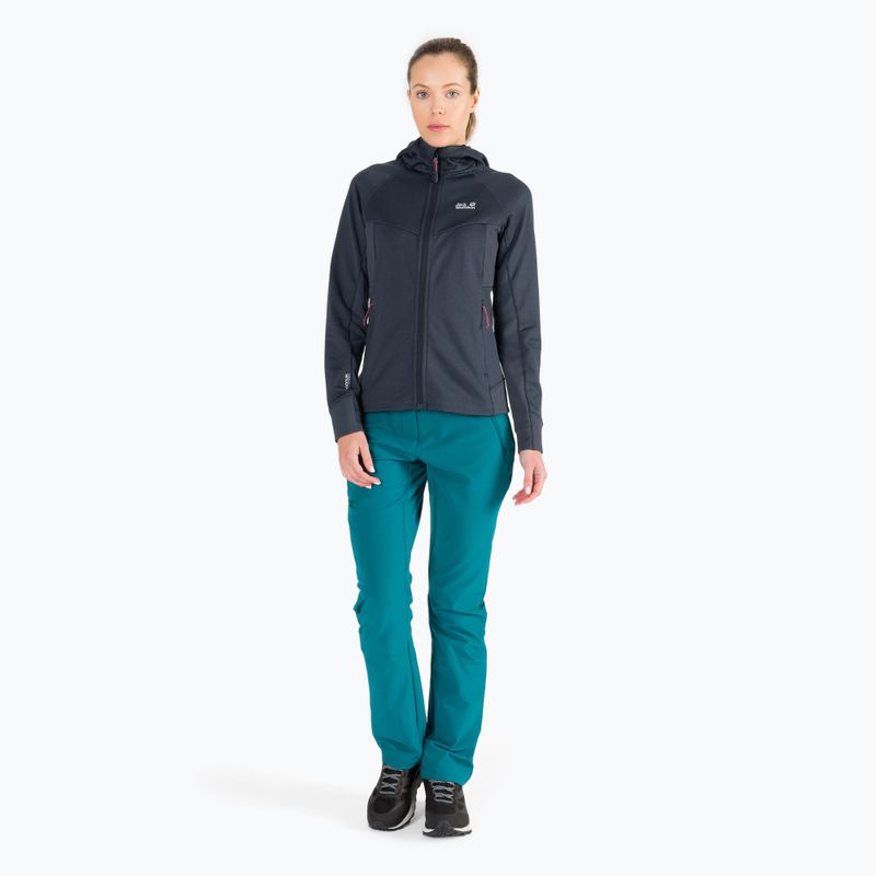 Moteriški vilnoniai marškiniai Jack Wolfskin Hydro Grid Fleece pilka 1709911 2