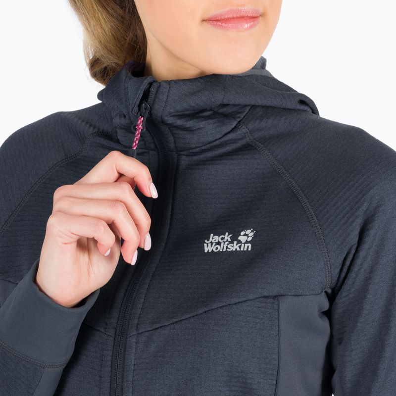 Moteriški vilnoniai marškiniai Jack Wolfskin Hydro Grid Fleece pilka 1709911 6