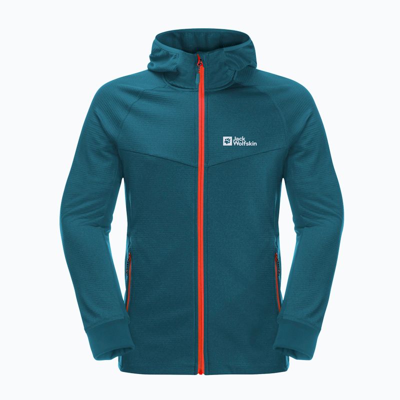 Vyriški Jack Wolfskin Hydro Grid Hooded FZ vilnoniai marškinėliai su gobtuvu mėlyna 1710002 6