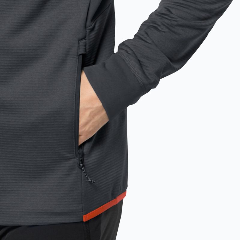 Vyriški Jack Wolfskin Hydro Grid Hooded FZ vilnoniai džemperiai su gobtuvu pilka 1710002 5