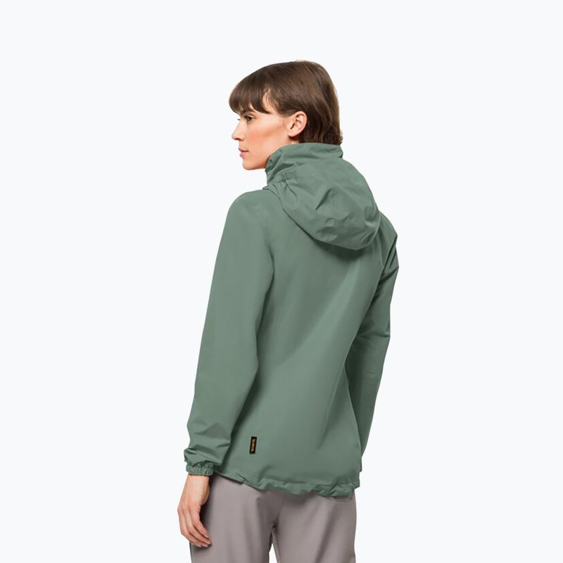 Jack Wolfskin moteriška lietaus striukė Stormy Point 2L žalia 1111202 2