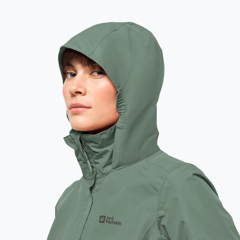 Jack Wolfskin moteriška lietaus striukė Stormy Point 2L žalia 1111202 3