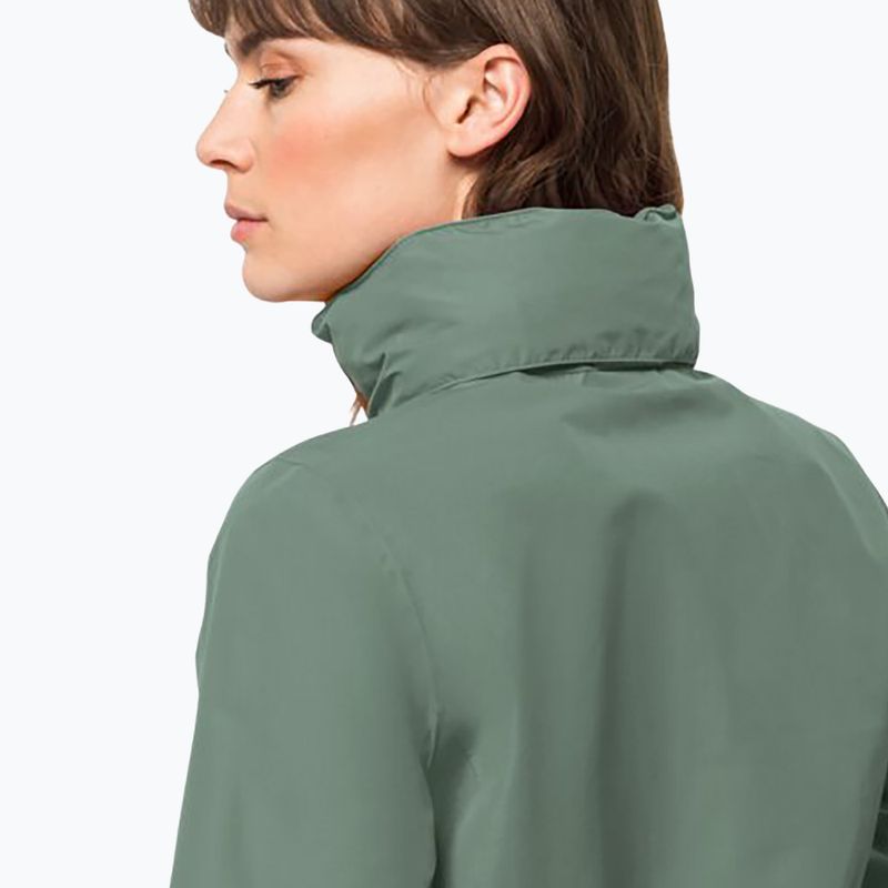 Jack Wolfskin moteriška lietaus striukė Stormy Point 2L žalia 1111202 4