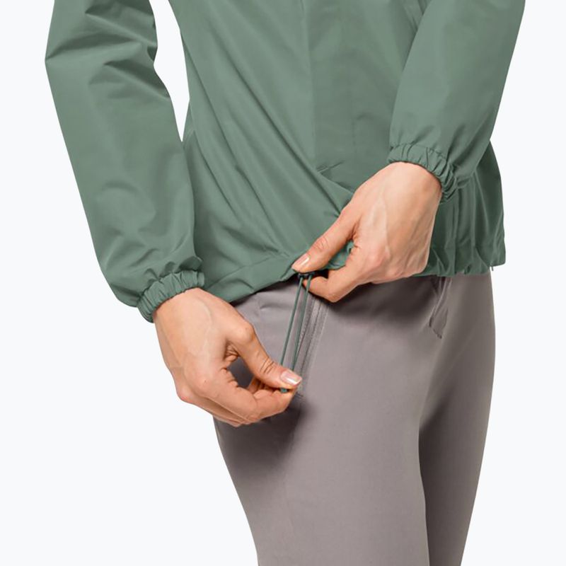 Jack Wolfskin moteriška lietaus striukė Stormy Point 2L žalia 1111202 5