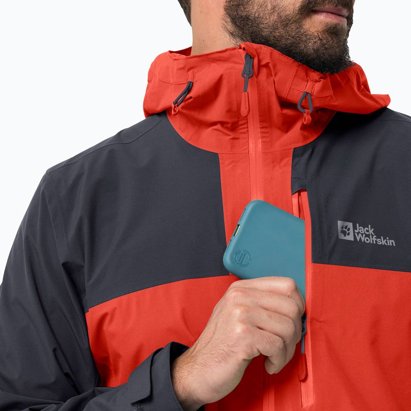 Jack Wolfskin vyriška lietaus striukė Go Hike raudona 1114051 3