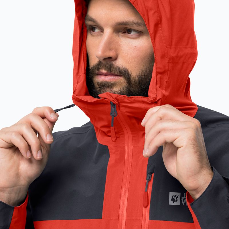 Jack Wolfskin vyriška lietaus striukė Go Hike raudona 1114051 5