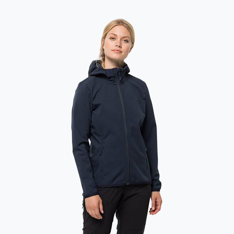 Moteriška softshell striukė Jack Wolfskin Bornberg Hoody navy blue 1307691