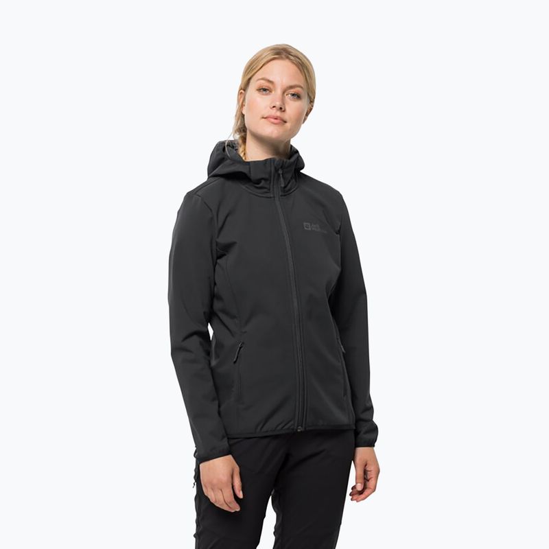 Jack Wolfskin Bornberg Hoody moteriška softshell striukė juoda 1307691