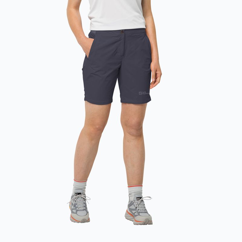 Jack Wolfskin Hilltop Trail pilkos spalvos moteriški trekingo šortai 1505462