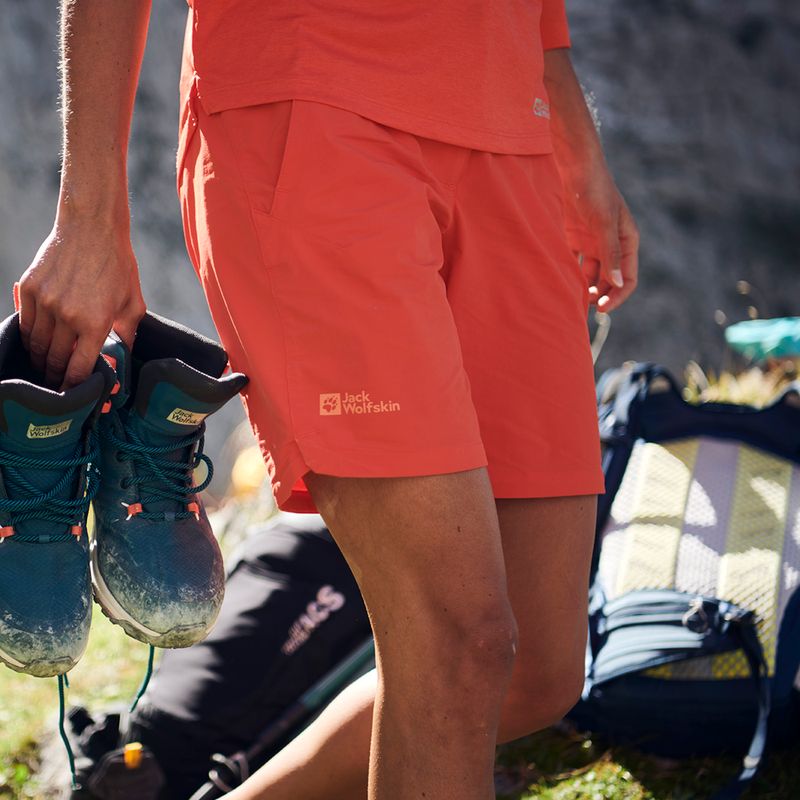 Jack Wolfskin Hilltop Trail moteriški trekingo šortai oranžiniai 1505462 6