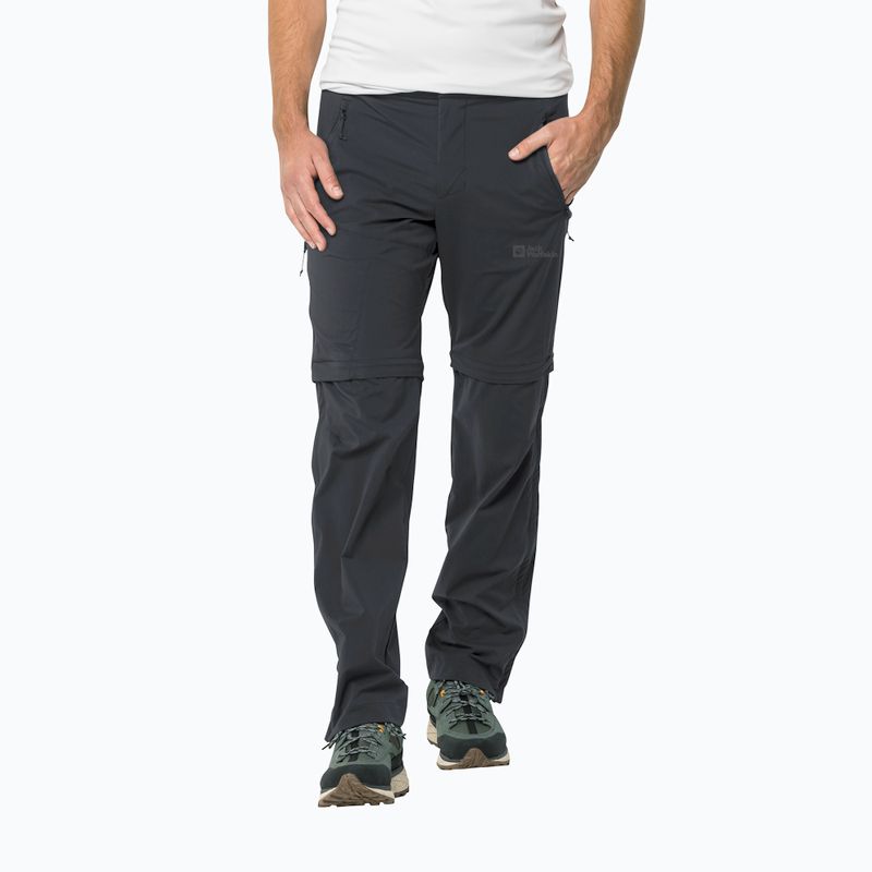 Vyriškos minkštos kelnės Jack Wolfskin Glastal Zip Away pilka 1508301