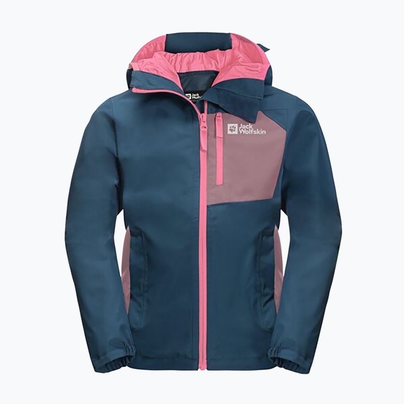 Jack Wolfskin Active Hike vaikiška striukė nuo lietaus tamsiai mėlyna 1609251 5