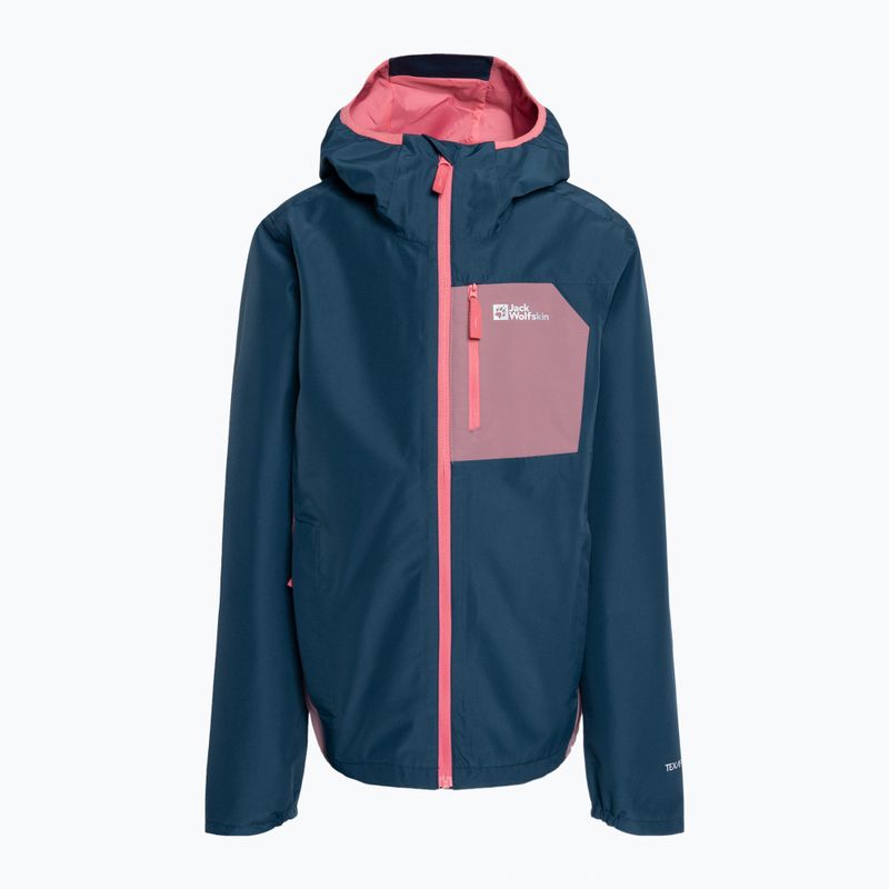 Jack Wolfskin Active Hike vaikiška striukė nuo lietaus tamsiai mėlyna 1609251