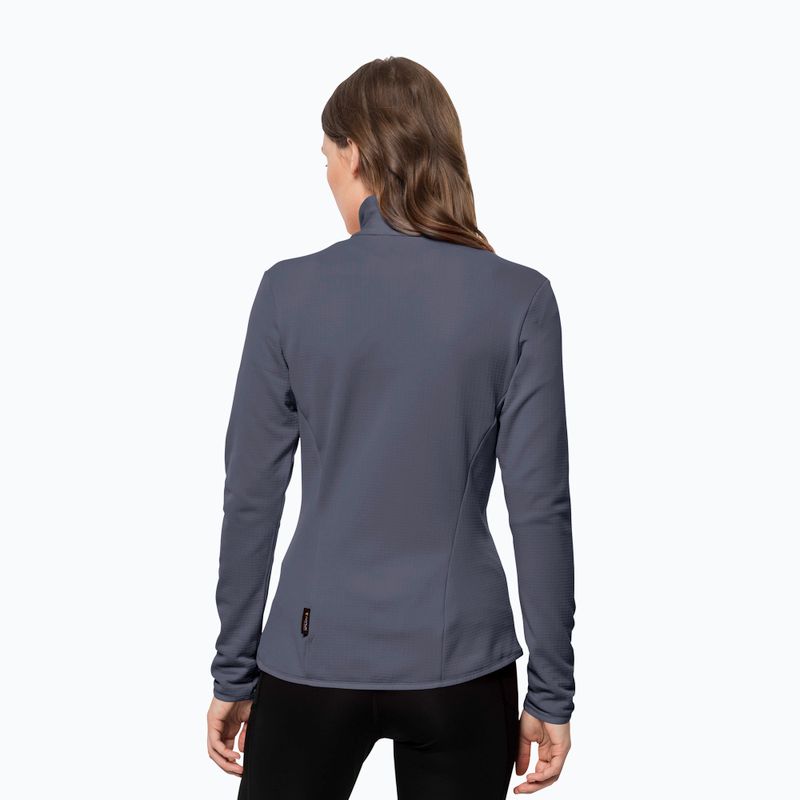 Jack Wolfskin moteriška trekingo striukė Peak Grid Fleece pilka 1710351 2