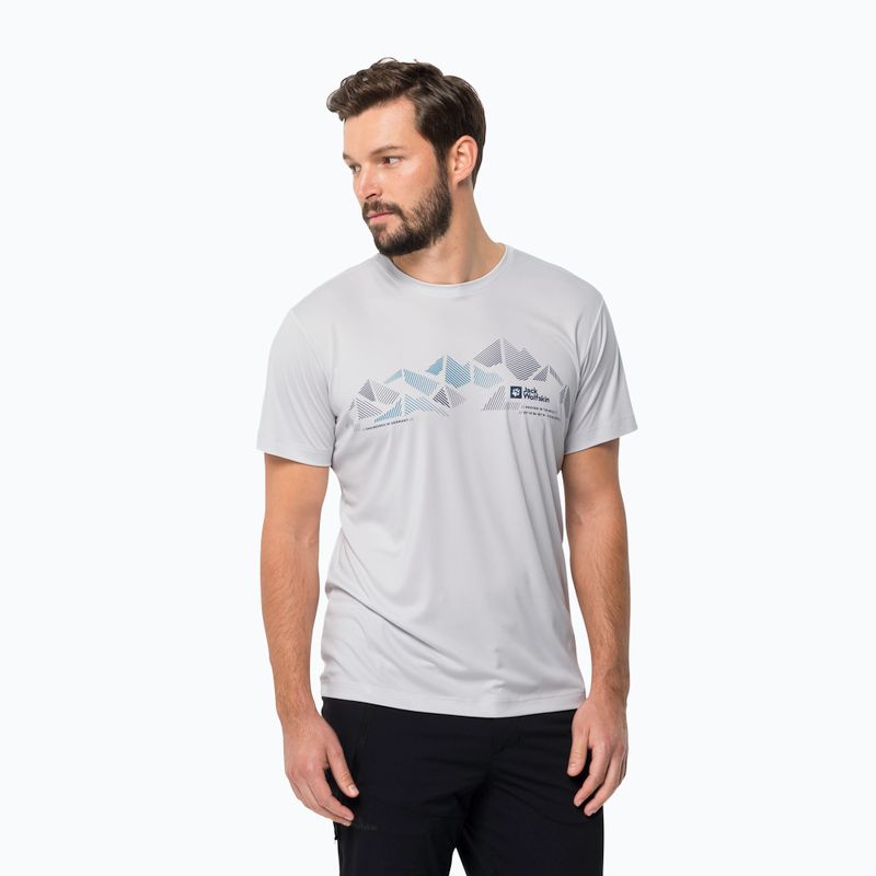 Vyriški Jack Wolfskin Peak Graphic trekingo marškinėliai balti 1807183