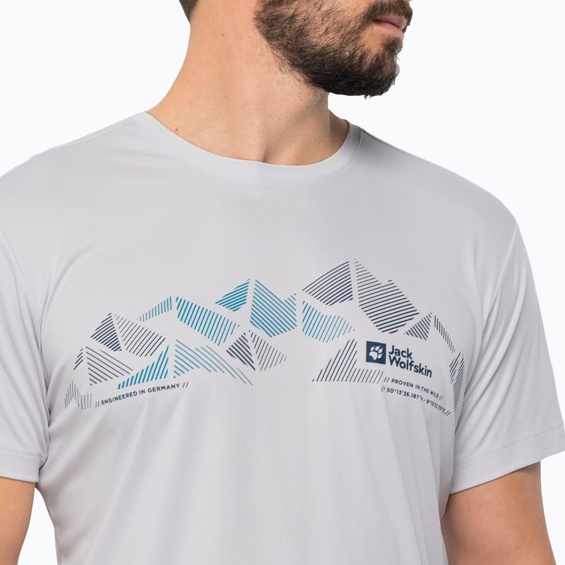 Vyriški Jack Wolfskin Peak Graphic trekingo marškinėliai balti 1807183 3