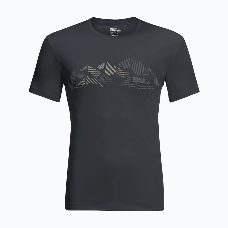Jack Wolfskin Peak Graphic vyriški trekingo marškinėliai juodi 1807183 4